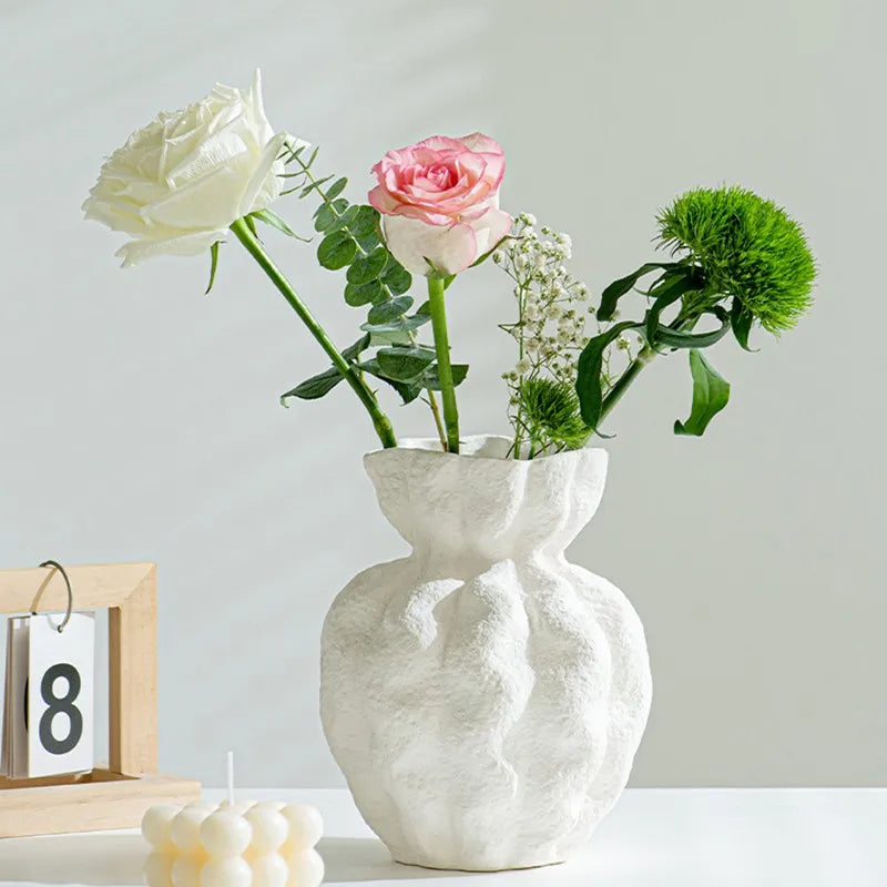 Guérip Nordic White Ceramic Vase Centerpiece Ornament