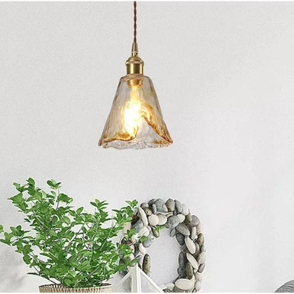 Guérip American Retro Brass Glass Pendant Lamp