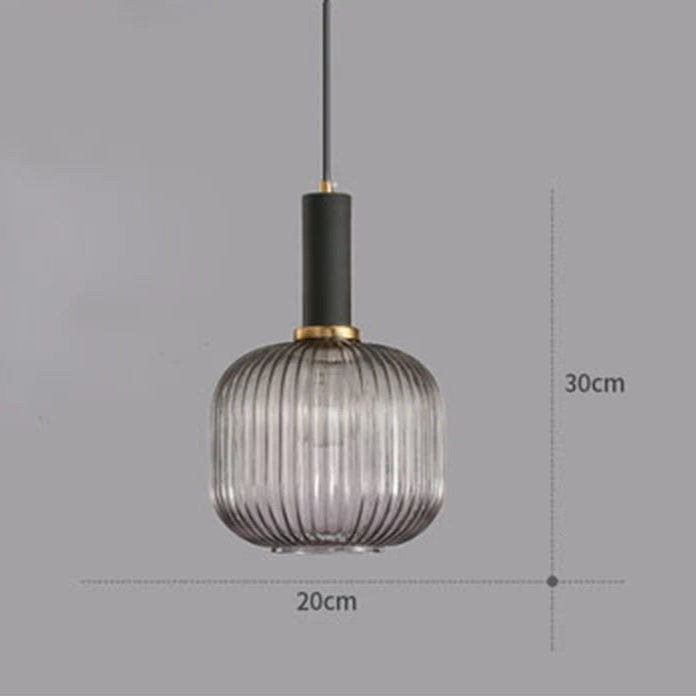 Guérip Retro Striped Glass Pendant Light