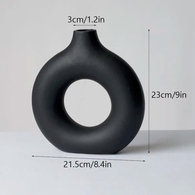 Norév Nordic Ceramic Vase Pampas Grass Donuts