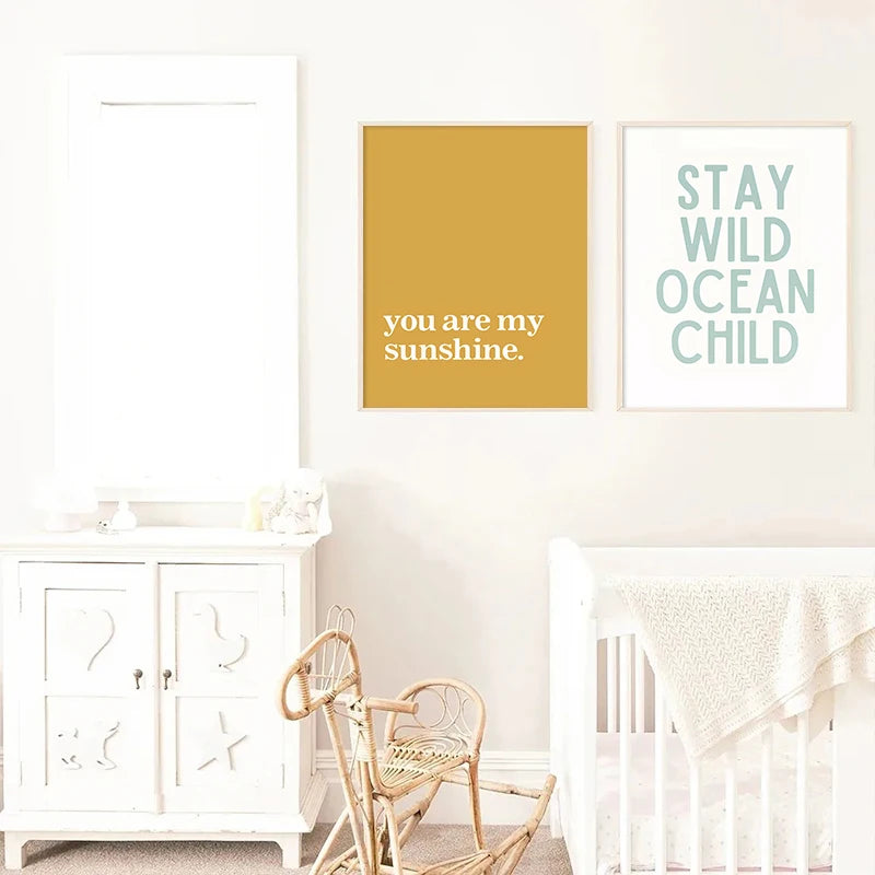 Guérip Nordic Minimalist Poster Surfing Sun Waves Print