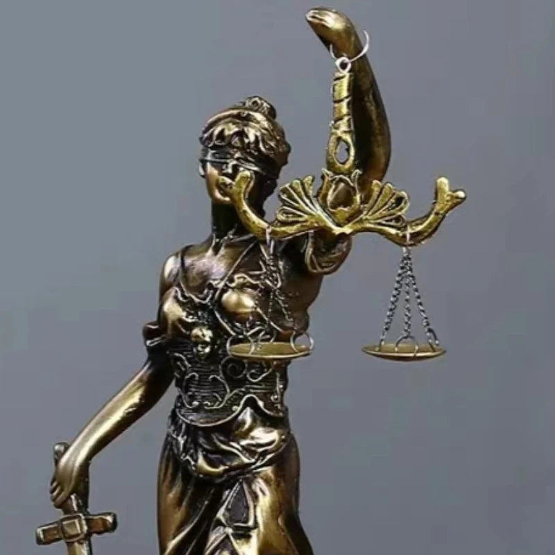 Lady Justice Classical Sculpture with Bronze Finish