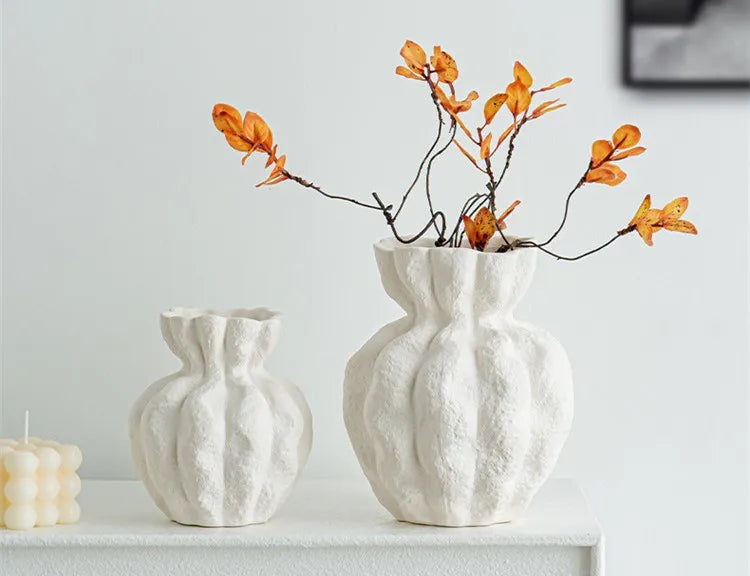 Guérip Nordic White Ceramic Vase Centerpiece Ornament