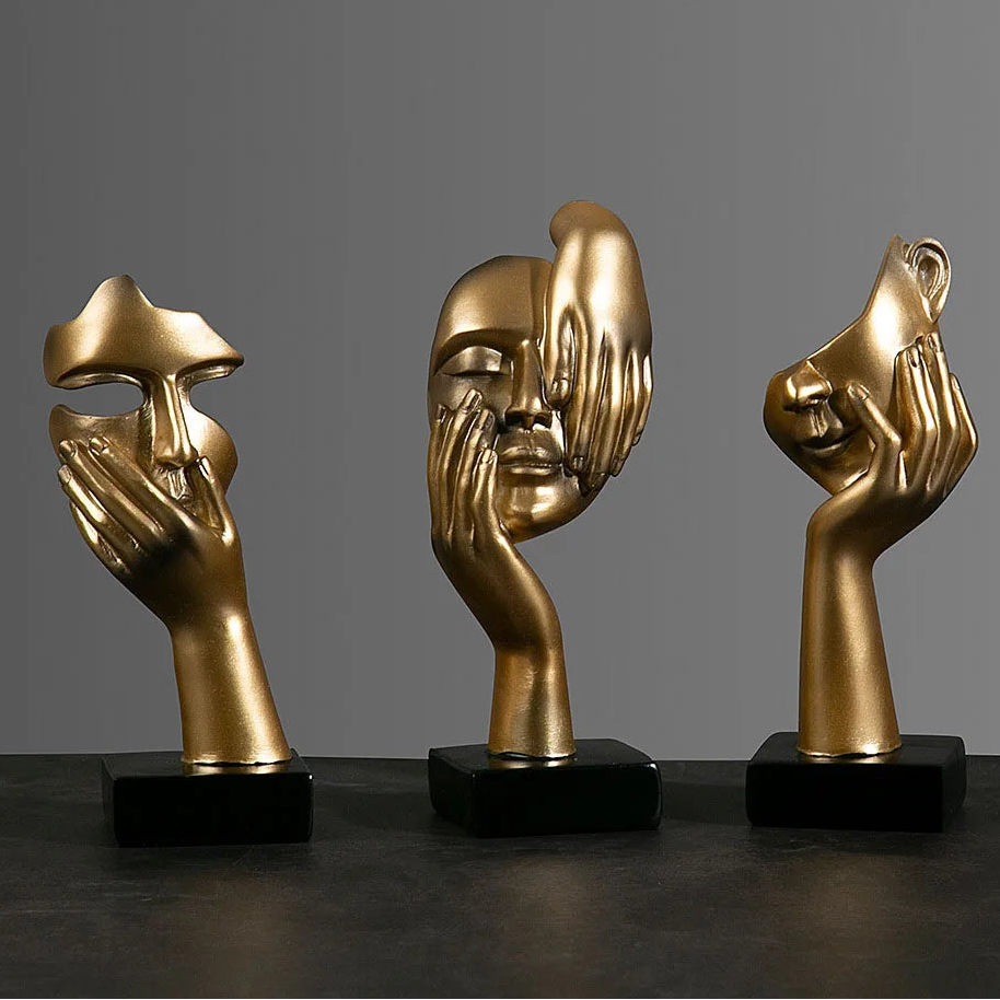 Abstract Face & Hand Sculpture