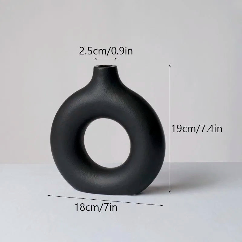 Norév Nordic Ceramic Vase Pampas Grass Donuts