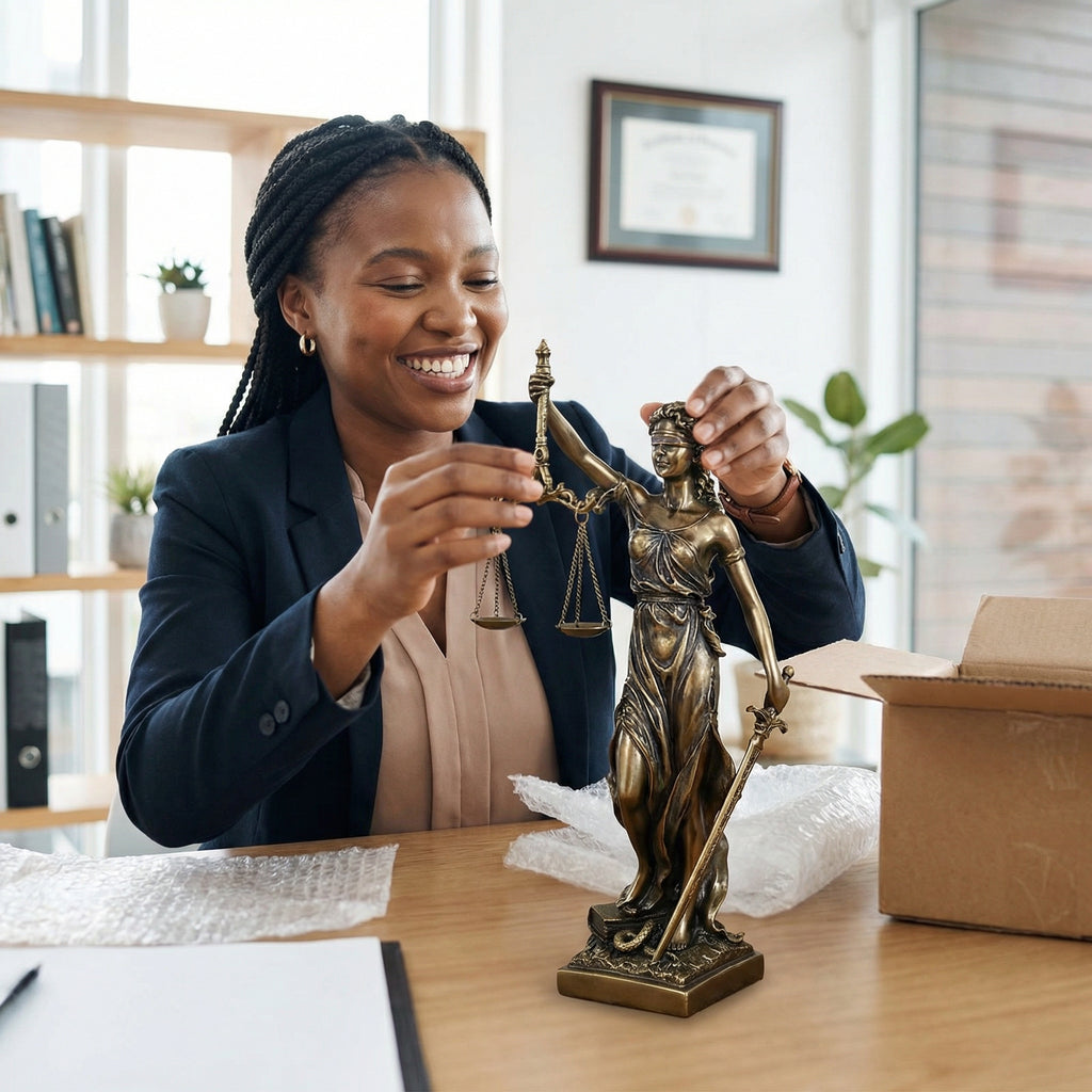 Lady Justice Classical Sculpture with Bronze Finish