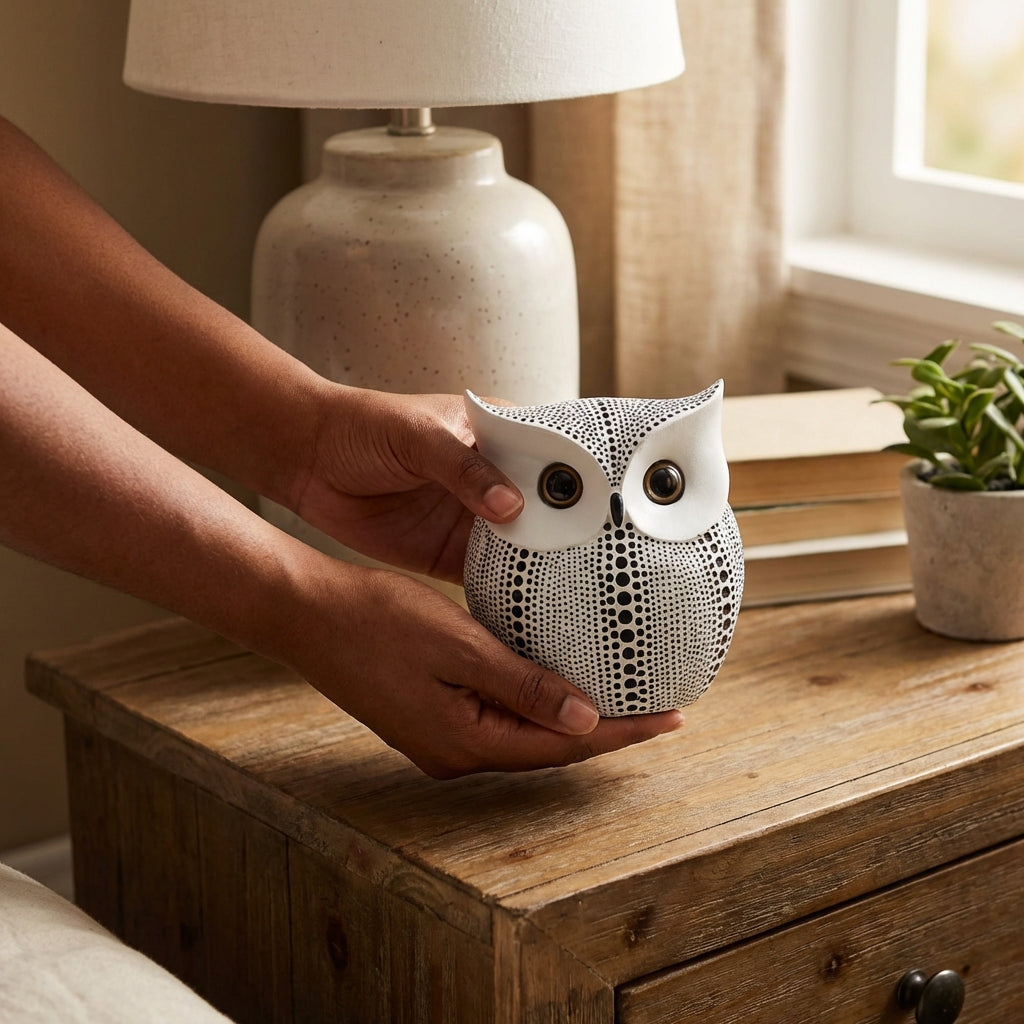 Pointillist Owl Sculptural Object