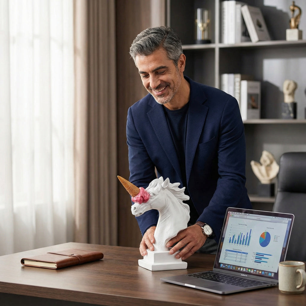 Ice Cream Unicorn Bust Sculpture