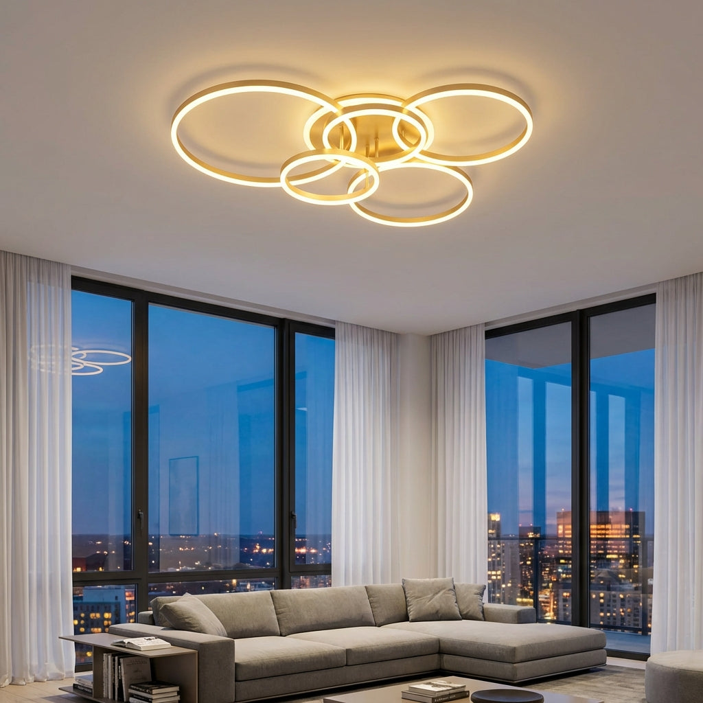 OrbitGlow Ring LED Ceiling Chandelier
