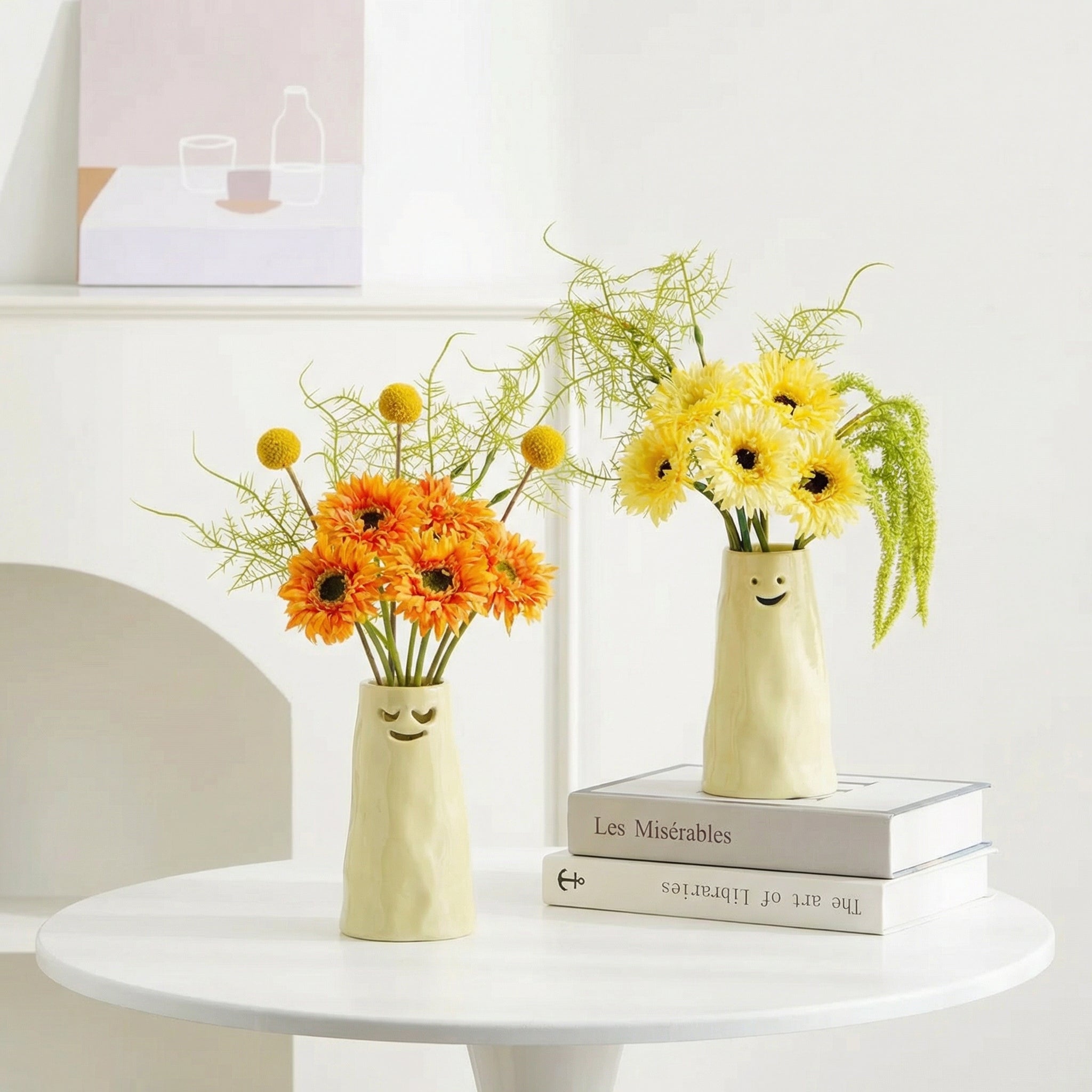 Expressive Ceramic Face Tabletop Vase