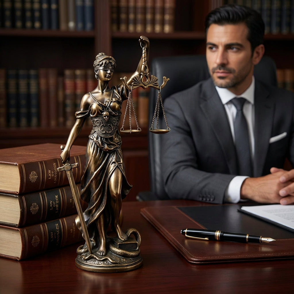 Lady Justice Classical Sculpture with Bronze Finish